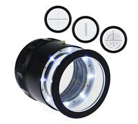 Jewelers - Lupa de aumento de 10 aumentos con 8 luces LED y 4 lentes de escala de vidrio, lupa de joyería de 0.98 pulgadas (5 mm) con campo de visión iluminado para joyas, gemas, monedas, sellos