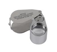 Jeweler's Magnifier, 40x Magnification, Made Of Metal, Folding Magnifier with Led And Uv Light, Magnifier for Diamonds, Jewelers, Coins, Stamps
