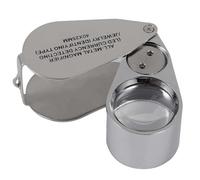 Jeweler's Magnifier, 40x Magnification, Made Of Metal, Folding Magnifier With Led And Uv Light, Magnifier Compatible with Diamonds, Jewelers,