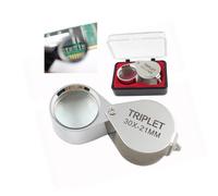 JewelersLoupe Gifts - Lupa para joyeros, lupa de cristal de 30 x 21 mm, joyería de ojos, lupa de bolsillo, minilupa (plata)