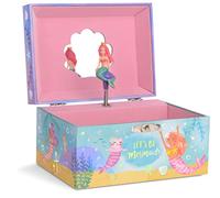 Jewelkeeper - Caja Joyero para Niñas con Sirena Arcoíris y Lámina de Oro - Melodía Sobre las Olas