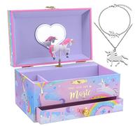 Jewelkeeper - Caja Musical de Unicornio y juego de joyas de niñitas - 3 regalos de unicornio para niñas
