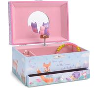 Jewelkeeper - Cajita Joyero Musical para Niñas con Búhos y Animales del Bosque, Equipado de un Cajón Extraíble - Melodía Estrellita, ¿Dónde Estás?