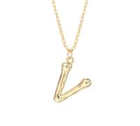 Jewellery Sets,925 Geometric Initial Letter Necklace Female Commemorative Reminder Jewelry Accessories Gift-V
