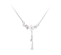 Jewellery Sets,925 Shell Cherry Flower Long Tassel Necklace for Women Temperament Cnecklace The for Women