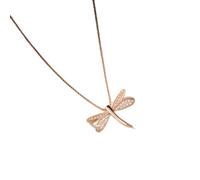 Jewellery Sets,Exquisite 925 Micro Zircon Dragonfly Necklace Female Hot Fashioncle Jewelry/Rose en