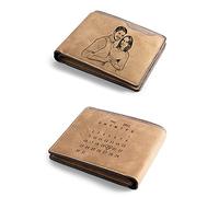jewelora Cartera Hombre Personalizado con Foto Hombre PU Cuero Billetera Cartera con Nombre Grabada Regalo de Dia del Padre Cumpleaños Aniversario para Papa (Brown4)