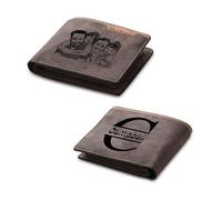 jewelora Cartera Hombre Personalizado con Foto Hombre PU Cuero Billetera Cartera con Nombre Grabada Regalo de Dia del Padre Cumpleaños Aniversario para Papa (#3)