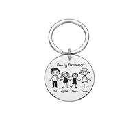 jewelora Personalizar amor familiar linda llavero Acero inoxidable familia herrero padres niño nombre edad por encargo Día de la Madre Dia del padre Regalo