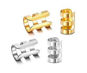 JewelrieShop varios colores Unisex acero inoxidable Punk Rock oreja, cartílago de la oreja non-Piercing clip On pendientes