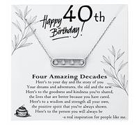 Jewelry&Card - Regalos de cumpleaños para mujeres, mamá, esposa, mejores amigas, hermanas, collares de plata de ley para 30, 40, 50, 60 cumpleaños para mujer, Plata esterlina, Diamante, sin piedras