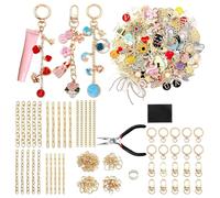 Jewelry Craft Supplies - 325-Piece Keychain Making Set, Sturdy Lightweight Materials, Easy Organization Versatile Components, DIYs Creative Handmade Projects | Perfect for Arts and Crafts, Hobby Work