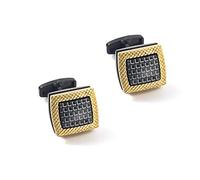 Jewelry Cufflinks High-Grade Square Plaid Vertical Pattern Electroplating Gun Black Metal Cufflinks Men's French Cufflinks