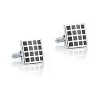 Jewelry Cufflinks Men's Shirt Cufflinks Black Square Lattice Enamel Cufflinks French Shirt Cufflinks