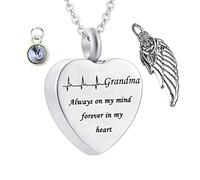 Jewelry Grandma, Human for Steel Memorial Birthstone Angel Wings for Men with Funnel Kit & Bag