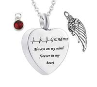 Jewelry Grandma, Human for Steel Memorial Birthstone Angel Wings for Men with Funnel Kit & Bag