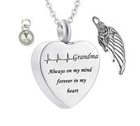 Jewelry Grandma, Human for Steel Memorial Birthstone Angel Wings for Men with Funnel Kit & Bag
