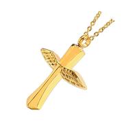 Jewelry Human Keepsakes Ashes Urn Necklace for Men Golden Alloy