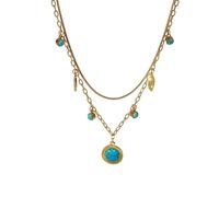 Jewelry New 2025 Arrival 316L Stainless Steel Color Snake Chain Blue Stone Pendant Necklace For Women Luxury Design Neck Jewelry Party Gifts With For You Accessories Trendy Creative Gift gift