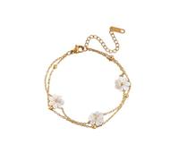 Jewelry New 2025 Arrival 316L Stainless Steel Cute White Flowers Bracelet Women Men Waterproof Wrist Chain Jewelry Party With For You Accessories Trendy Creative Gift Gift