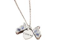 Jewelry New 2025 Arrival Exquisite Fashion Butterfly Necklace For Women I Love You Necklace Can Open Pendant Women's Jewelry Accessories Collar Es With For You Accessories Trendy Creative Gift gift