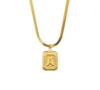 Jewelry New 2025 Arrival Initials Letter Pendant Necklace For Woman Stainless Steel Snake Chain Square Alphabet Name Necklaces Jewelry Party Gift With For You Accessories Trendy Creative Gift Gift