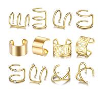 Jewelry Pendientes para Mujer, 3 Piezas Clips para Orejas De Serpiente De Latón Sin Perforación Pendientes De Clip Punk No Perforados Puños para Las Orejas para Mujeres Hombres Negro Piercing Falso