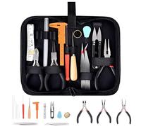 Jewelry Pliers Set - 19 Pcs Necklace Beading Tools, Jewelry Charm Pliers Kit, Necklace Tweezers and Beading Tools with Storage Bag | for Bracelet, Earrings, D IY Crafting, Hobby Repair, Making