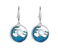 Jewelry S925 Earrings Round Earrings All-Match Moonstone Earrings Moonstone