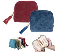 Jewelry Zippered Pocket Case Travel Jewelry Bag Portable Organizer, Mini Soft Foldable Pouch with Multiple Compartments for Bangles Link Bracelets Storage Protect from Tangle Scratch (2Pcs-B)