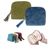 Jewelry Zippered Pocket Case Travel Jewelry Bag Portable Organizer, Mini Soft Foldable Pouch with Multiple Compartments for Bangles Link Bracelets Storage Protect from Tangle Scratch (2Pcs-C)