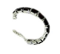 Jewelryonclick Genuino Granate Pulsera de Plata Esterlina Para Mujeres Joyería de Regalo Hecha A Mano de Estilo Bisel