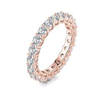 JewelryPalace 2.2ct Rundschliff Zirkonia Band Ring Damen, Hochzeitsringe Damenring 14K Rosegold vergoldet Trauringe Eheringe Eheringe für Frauen, Vorsteckring Stapelring Eternity Ring Bandring