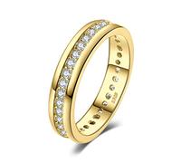 JewelryPalace Anillo Mujer Plata de Ley 925 Oro 14k, Anillo Promesa Eternidad Apilable, Banda de Boda Clásico con Diamante Simulado, Anillos Niña Elegante con Piedra Preciosa, Conjunto Joyas Mujer 17