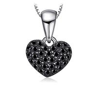 JewelryPalace Colgante Amor corazón 0.14ct genuino Espinela en Plata de ley 925 cadena de caja 45cm
