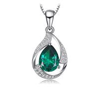 JewelryPalace Colgante elegante adornado Nano rusa imitado esmeralda Collar Plata de ley 925 cadena de caja 45cm