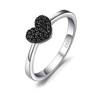 JewelryPalace Corazón Espinela Negro Anillos Mujer Plata, Anillos Plata de ley 925 Mujer Chapado en Oro, Anillos Niñas Promiso Anillo Mujer Alianzas, Aniversario, Joyería Personalizada 13