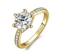 JewelryPalace Solitario Anillo Plata Mujer 3ct Circonita Corte Redonda, Anillo Compromiso Oro 14k Media Eternidad Diamante Simulado, Anillo Promesa Niña Clásico Piedra, Conjunto Joyas para Novia 20.5