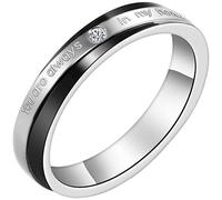 JewelryWe Anillo de la joyería de Acero Inoxidable de la Mujer del Hombre Siempre estás en mi corazón Tallado para el Contrato/Promesa/Matrimonio