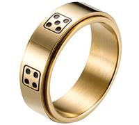 JewelryWe Anillo de spinnring de acero inoxidable, tarjeta de juego de picas as de póquer, anillo para el estrés, alivio del estrés, anillo de ansiedad para mujer, hombre, boda, promesa de compromiso