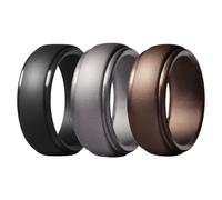 JewelryWe Anillo Deportivos Silicona Hombre: Anillo Paso Transpirable 8mm Ancho Compromiso Propuesta Confesión Paquete de 3 Colores - Para Ocio Negocios Deportes Regalo 57mm