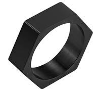 JewelryWe Anillo vikingo hexágono para hombre, de acero inoxidable, para hombre, runas nórdicas, anillo giratorio, geométrico, hexágono, anillo de dedo, punk, hip hop, biker banda, armulete, regalo