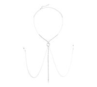 JewelryWe Collar Anillo Pezón Mujer: Colgantes Pezón con Borla Rhinestone - Joyas Para Pezones de Mujer
