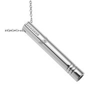 JewelryWe Collar consciente antiestrés con corazón: collar respiración de acero inoxidable para aliviar la ansiedad Regalo antiestrés para la meditación para mujeres y hombres, Acero inoxidable, Sin