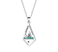 JewelryWe Collar de Montaña con Semillas de Mostaza: Colgante de Geométrico Prismático de Mujer Cristiano de acero inoxidable - Regalos Inspiradores para Esposa Y La Novia