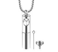 JewelryWe Collar para hombre mujer, constelaciones colgante cápsula plegable porta píldoras impermeable Om Mani Padme Hum con kit de llenado, Acero inoxidable