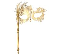 JewelryWe Máscara Mascarada Veneciana Mujer: Máscara de Mano Disfraz Metal con Palo Decoraciones para Fiestas de Carnaval de Halloween Cosplay