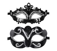 JewelryWe Máscara Mascarada Veneciana Pareja: Máscara de Disfraz Romana Italiana para Hombre y Mujer Decoraciones para Fiestas de Carnaval de Halloween Cosplay