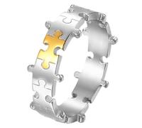 JewelryWe Par de anillos rompecabezas de acero inoxidable: 8 mm de ancho, acero inoxidable, rompecabezas para parejas, anillos de pareja, anillos de amistad, alianzas de boda, anillos de compromiso