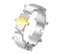 JewelryWe Par de anillos rompecabezas de acero inoxidable: 8 mm de ancho, acero inoxidable, rompecabezas para parejas, anillos de pareja, anillos de amistad, alianzas de boda, anillos de compromiso